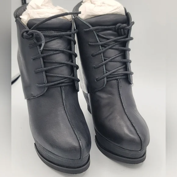 Leon Max Black Leather Boots Axis Size 8.5 NEW #1568 - Picture 8 of 16